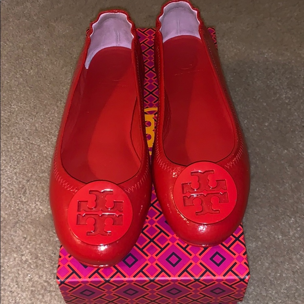 ❤️Tory Burch❤️ Candy Apple Red Ballet Flats